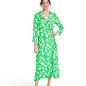 RIXO FOR TARGET DAISY 3/4 SLEEVE RUFFLE WRAP DRESS-S